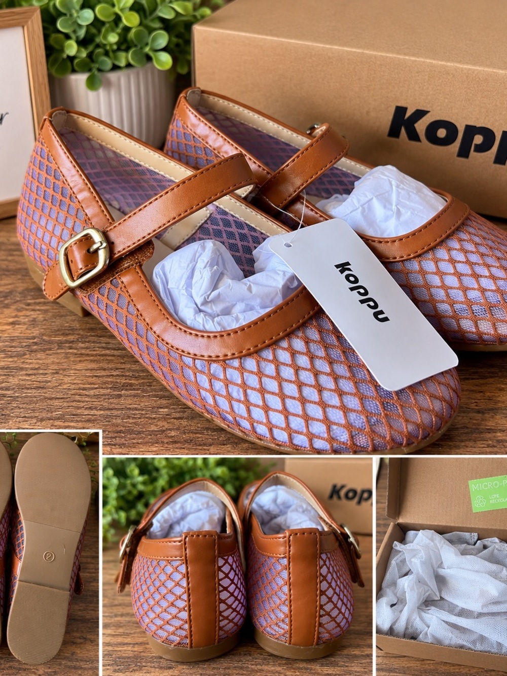Girls' Mary Jane Flats in Brown